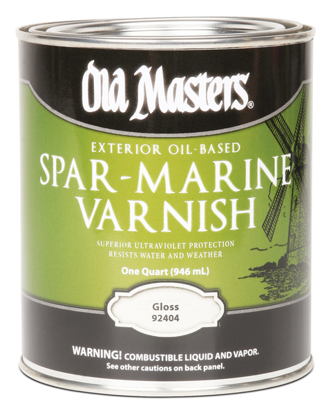 Old Masters 92404 Spar Marine Varnish, Gloss, Liquid, 1 qt, Pail Clear