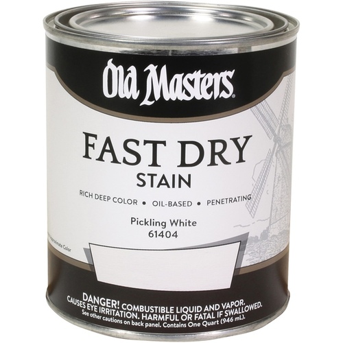 Fast Dry Wood Stain Semi-Transparent Pickling White Oil-Based Alkyd 1 qt Pickling White