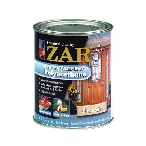 ZAR Water-Based Exterior Polyurethane 1 Qt - Satin Amber