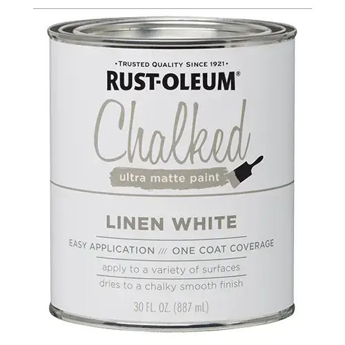 Chalked Chalked Paint, Ultra Matte, Linen White, 30 oz, Quart - pack of 2