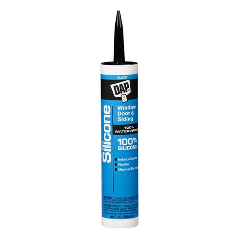 Window and Door Sealant, Black, -40 to 400 deg F, 10.1 fl-oz Cartridge