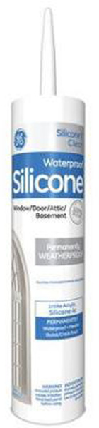 GE 2795576 Silicone I 012A Silicone Caulk, Clear, 10.1 oz Cartrid