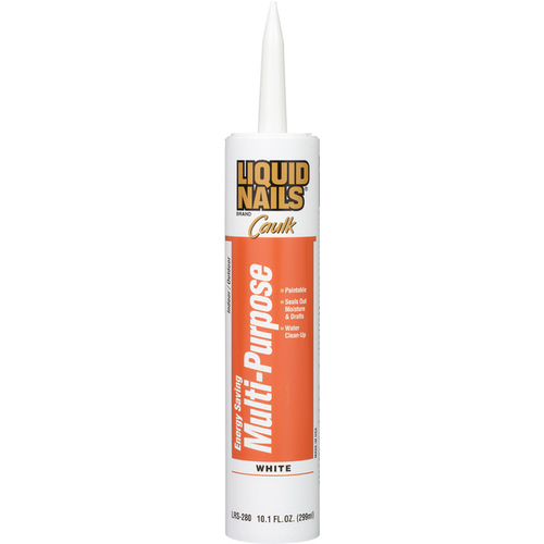 Liquid Nails LRS280 Caulk White Latex Multipurpose 10.1 oz White