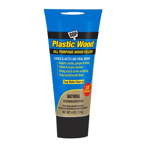 COLORmaxx Wood Filler, Paste, Slight, Natural, 6 oz Tube