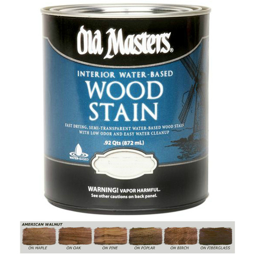 Old Masters 78704-QT Water Based Wood Stain Quart Amercian Walnut