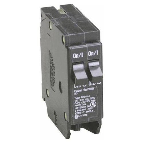 Eaton BD2020 Circuit Breaker with Rejection Tab, Duplex, Type BD, 20 A, 1 -Pole, 120 V, Instantaneous Trip