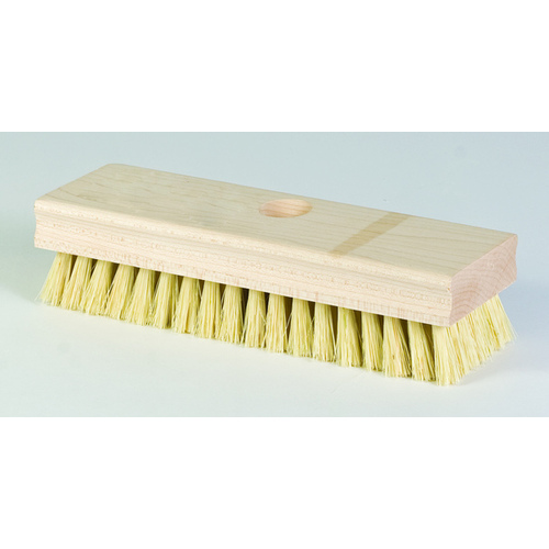 Acid Scrub Brush, 8 in Brush, 1-1/16 in L Trim, Hardwood Handle, 8 in OAL White