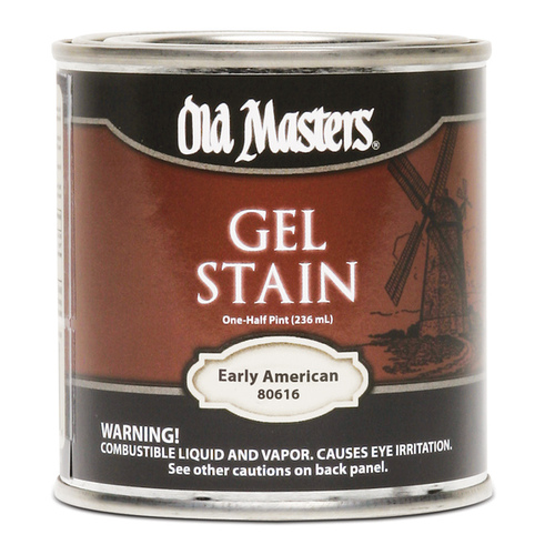 Old Masters 80616 Gel Stain Semi-Transparent Early American Oil-Based Alkyd 0.5 pt Early American
