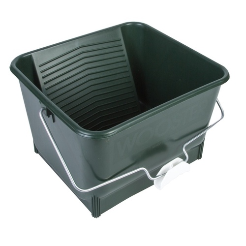 Paint Roller Bucket, 4 gal Capacity, Polypropylene, Green, Comfort-Grip Handle