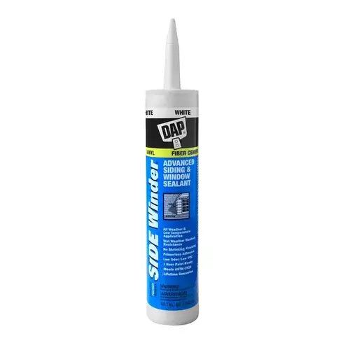 Siding and Window Sealant, White, 24 hr Curing, -35 to 140 deg F, 10.1 oz Cartridge - pack of 12