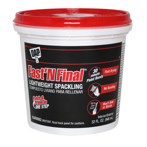 DAP 7079812142 DAP Fast 'N Final Lightweight Spackling 1 QT White