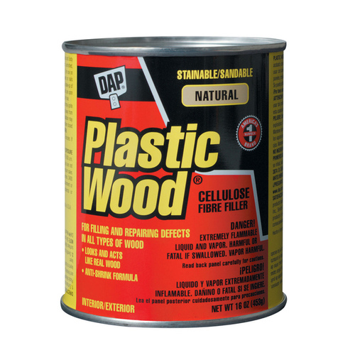 Plastic Wood Wood Filler, Paste, Strong Solvent, Natural, 16 oz
