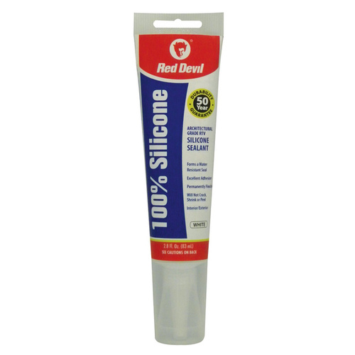 Silicone Sealant, White, -60 to 400 deg F, 2.8 oz Squeeze Tube