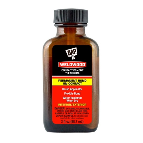 Weldwood 00107 Contact Cement, Liquid, Strong Solvent, Tan, 3 oz Bottle