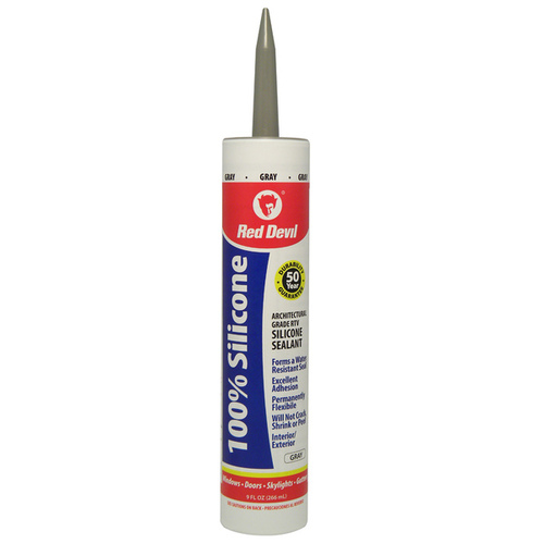 081650 Silicone Sealant, Gray, -60 to 400 deg F, 9 fl-oz Cartridge - pack of 12