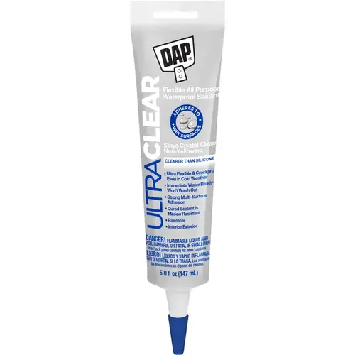 All-Purpose Sealant, Clear, 7 days Curing, 20 to 120 deg F, 5 fl-oz Tube - pack of 15