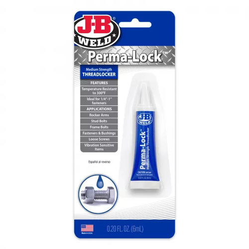 J-B Weld 24206 Perma-Lock Threadlocker, Liquid, Mild Organic, Blue, 6 mL