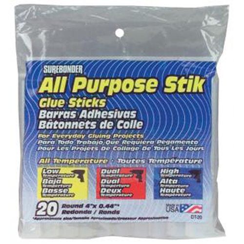 Surebonder DT-20 Glue Sticks Clear Stik .41" D X 4" L All Purpose Clear Clear