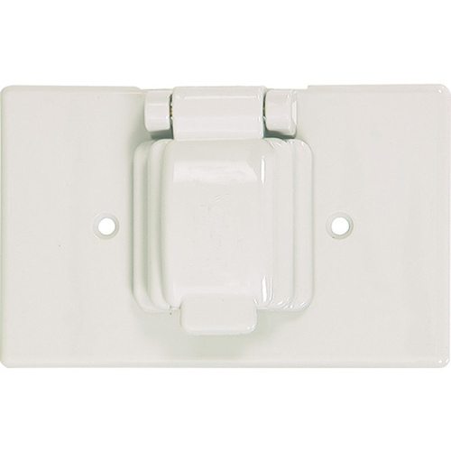 Cover, 4-9/16 in L, 2-7/8 in W, Thermoplastic, White