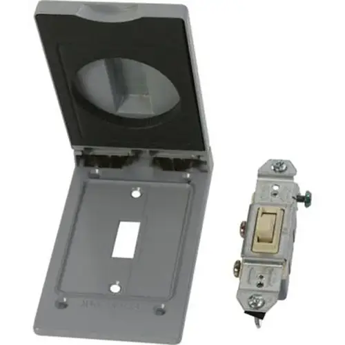 Greenfield KT1P Switch Cover 1-Gang with Single-Pole Switch - Gray