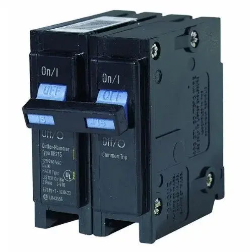 Circuit Breaker, Mini, Type BR, 100 A, 2 -Pole, 120/240 V, Plug Mounting Black