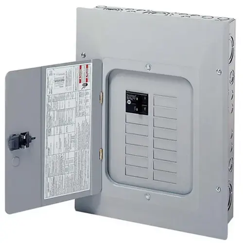 BR 100 Amp 12 Space 20 Circuit Indoor Main Breaker Loadcenter with Combination Cover Gray