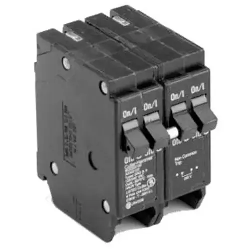 BR 1-30 Amp 2 Pole and 2-20 Amp 1 Pole BQ (Independent Trip) Quad Circuit Breaker Black