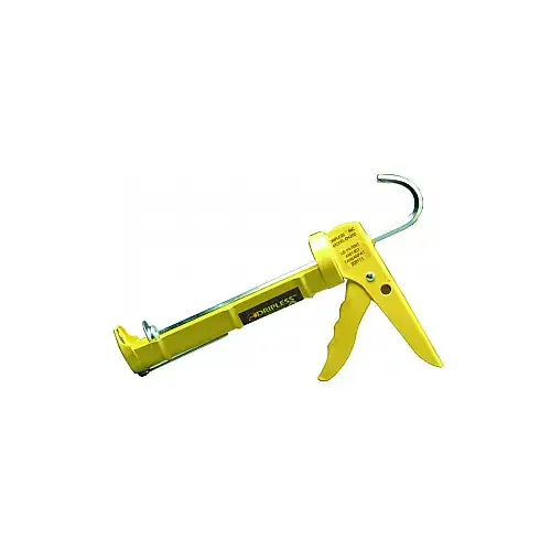 Dripless CH200 Caulking Gun Contractor Grade Cradle Hex-Rod 10-oz Yellow