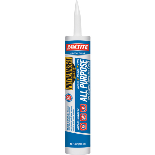 Loctite 2154740 POLYSEAMSEAL Adhesive Caulk, Clear, 24 hr to 2 weeks Curing, 40 to 100 deg F, 10 oz Cartridge