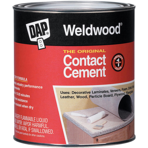 Weldwood 00273 Contact Cement, Liquid, Strong Solvent, Tan, 1 gal Can