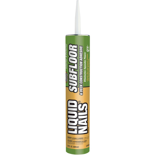 Liquid Nails LNP-602 28 Construction Adhesive Subfloor & Deck Synthetic Rubber 28 oz Light Tan