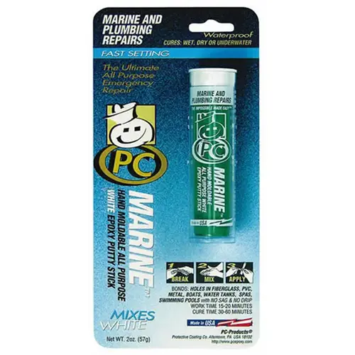 PC-MARINE Epoxy Putty, Green, Solid, 2 oz Cylinder