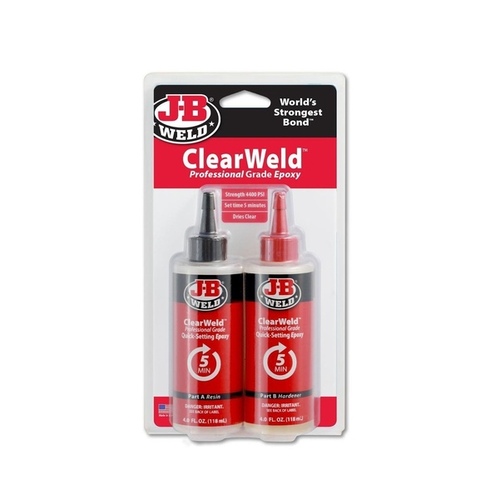 J-B Weld 50240-H CLEARWELD 50240-H Professional Grade Epoxy, Clear, Liquid, 8 oz