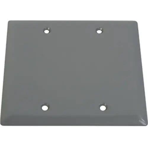 Outlet Box Cover 2-Gang Blank - Gray