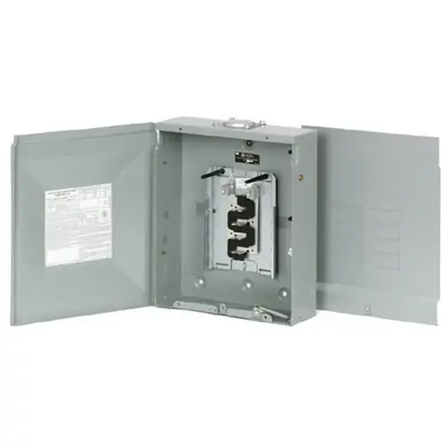 BR Load Center, 125 A, 6 -Space, 12 -Circuit, Main Lug, NEMA 3R Enclosure, Plug Mounting Light Gray