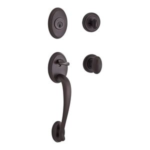 Single Cylinder Columbus Handleset Ellipse Knob and Traditional Round Rose with 6AL Latch and Dual Strike Venetian Bronze Finish