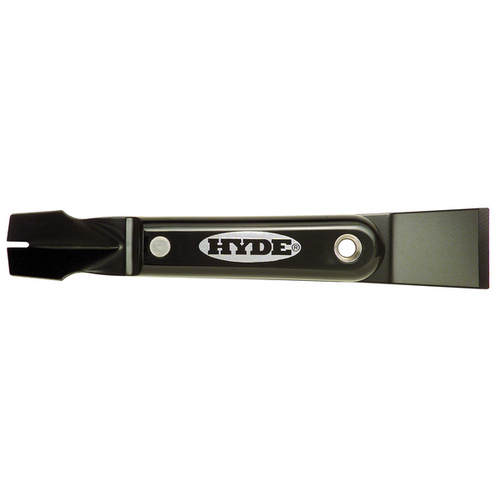 Hyde 02950 Black & Silver Glazing Tool, Slotted V-Shape Blade, HCS, Satin