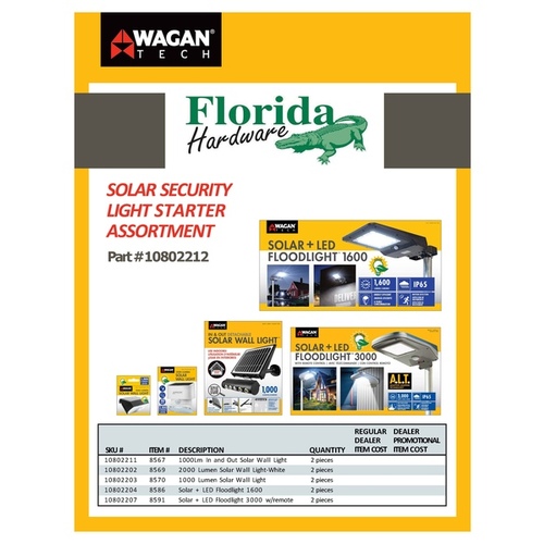 Wagan 8565 Solar Security Light Starter Assortment - Incl. 5 Types of Solar Lights/ 2 ea.