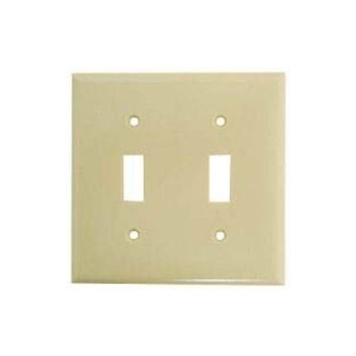 Eaton Cooper Wiring Devices 2139V Toggle Switch Dual Wall Cover Plate 2-Gang Thermoset - Ivory