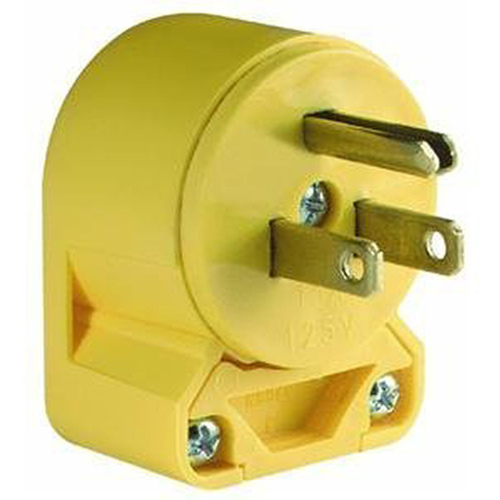 Eaton Cooper Wiring Devices 4867AN-BOX Plug Angled Vinyl Armored 15-Amp Grounding (NEMA 5-15P) Thermoplastic