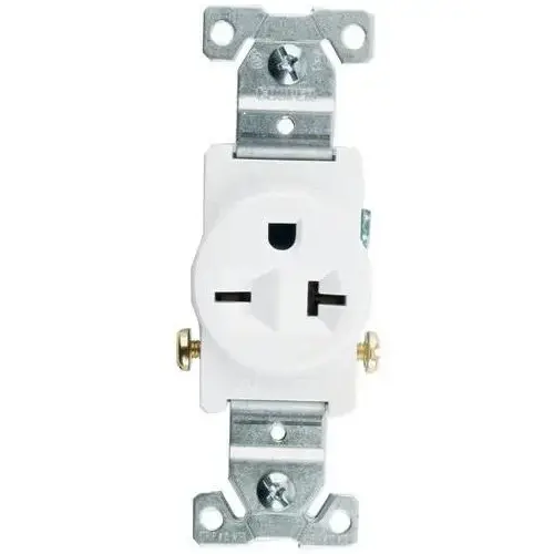 Receptacle Single 20-Amp Grounding (NEMA 6-20R) - White