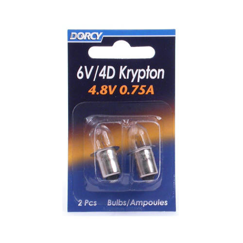 Krypton Light Bulb 6V & 4D Bayonet Base - 1 each Pair Clear