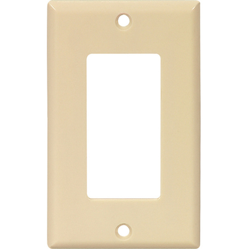 Wallplate, 4-1/2 in L, 2-3/4 in W, 1 -Gang, Thermoset, Ivory, High-Gloss