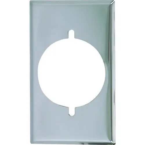 Power Outlet Wallplate, 4-1/2 in L, 2-3/4 in W, 1 -Gang, Chrome, Ivory/White, Chrome