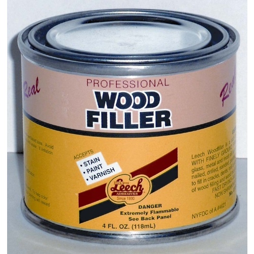 Leech Adhesives LWF-67 Wood Filler, Liquid, Solvent, Natural, 4 fl-oz Can