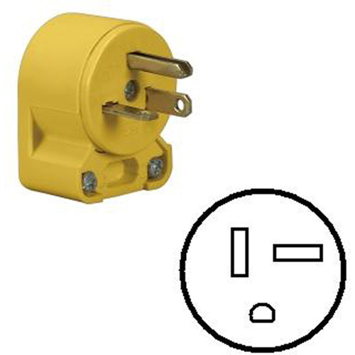 Eaton Cooper Wiring Devices 4409AN-BOX Plug Angled Vinyl Armored 20-Amp Grounding (NEMA 5-20P) Thermoplastic