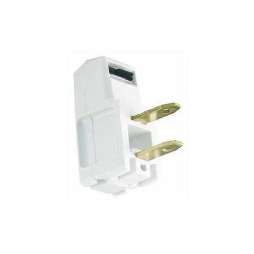 Electrical Plug, 2 -Pole, 15 A, 125 V, NEMA: NEMA 1-15, White