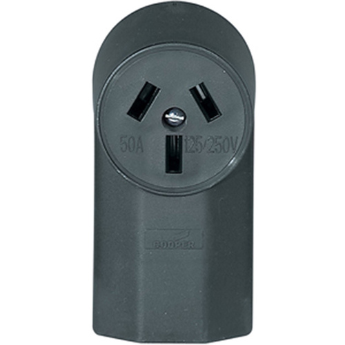 Eaton 112 Power Receptacle, 3 -Pole, 125/250 V, 50 A, NEMA: NEMA 10-50R, Black