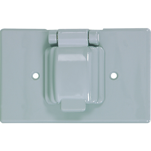 Eaton S1961 Cover, 4-9/16 in L, 2-7/8 in W, Rectangular, Thermoplastic, Gray