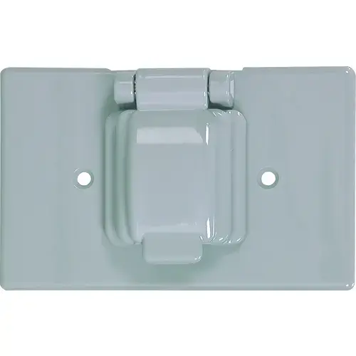 Cover, 4-9/16 in L, 2-7/8 in W, Rectangular, Thermoplastic, Gray